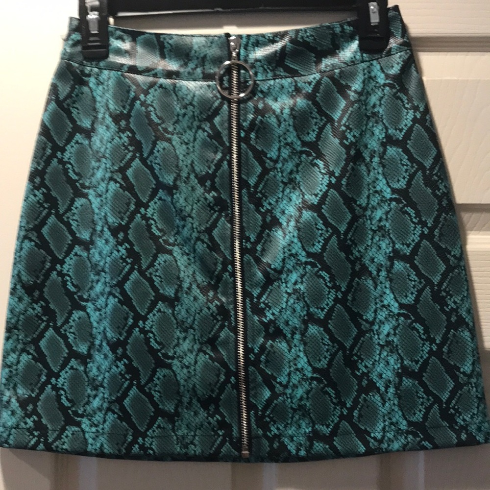 Faux snakeskin skirt